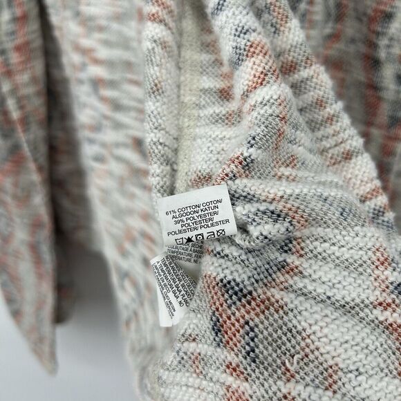 Lucky Brand Aztec Open Front Cardigan Gray Woven Southwestern Boho Size M - Picture 10 of 10